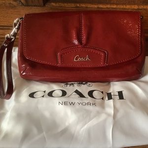 COACH Red Crimson Wristlet clutch, NWT